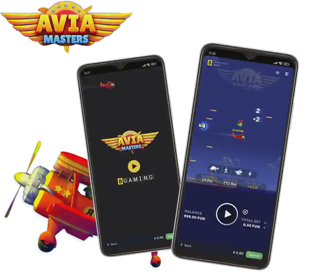 The Avia Masters game running on the 1win mobile app.